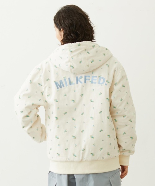 MILKFED.（ミルクフェド）の「LOGO EMBROIDERED CORDUROY HOODED JACKET（ブルゾン・レディース・ベージュ/ブラック/オフホワイト・S/M）」の15枚目の写真