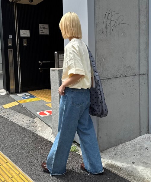 CIAOPANIC TYPY(チャオパニックティピー)の「【UNISEX】スプレー加工ヘンリーTEE(Tシャツ/カットソー・メンズ・ブラック/オレンジ/ホワイト・MEDIUM/LARGE)」の6枚目の写真