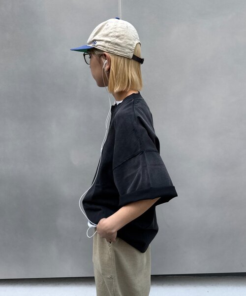 CIAOPANIC TYPY(チャオパニックティピー)の「【UNISEX】スプレー加工ヘンリーTEE(Tシャツ/カットソー・メンズ・ブラック/オレンジ/ホワイト・MEDIUM/LARGE)」の14枚目の写真