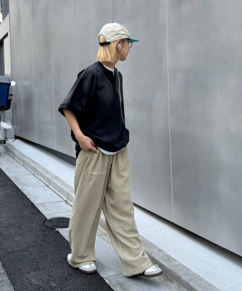 CIAOPANIC TYPY(チャオパニックティピー)の「【UNISEX】スプレー加工ヘンリーTEE(Tシャツ/カットソー・メンズ・ブラック/オレンジ/ホワイト・MEDIUM/LARGE)」の17枚目の写真