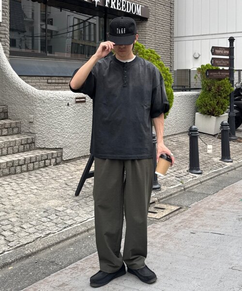 CIAOPANIC TYPY(チャオパニックティピー)の「【UNISEX】スプレー加工ヘンリーTEE(Tシャツ/カットソー・メンズ・ブラック/オレンジ/ホワイト・MEDIUM/LARGE)」の19枚目の写真