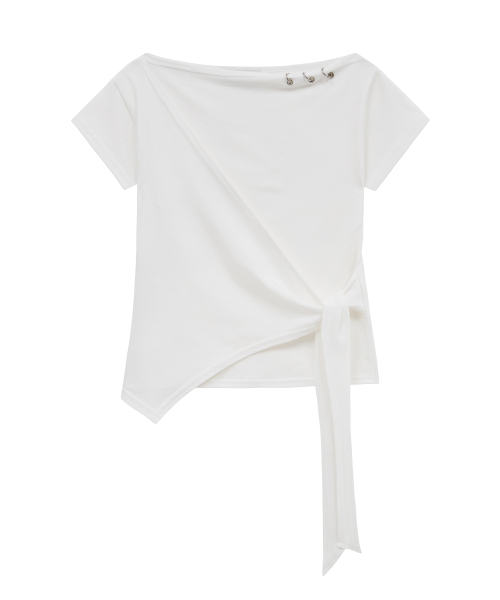 Midnight Move(ミッドナイトムーブ)の「tie ey t (white)(Tシャツ/カットソー・レディース・その他・FREE)」の2枚目の写真