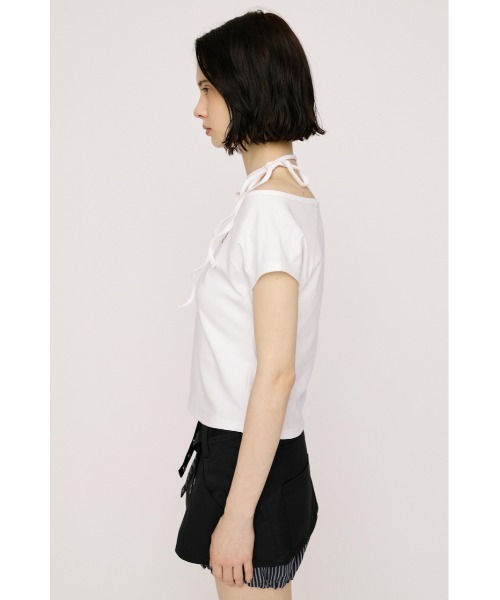 SLY(スライ)の「ONE SHOULDER S. TOPS ワンショルダーエスドットトップス 春服 夏服(Tシャツ/カットソー・レディース・レッド/ネイビー/ブラック/オフホワイト/ライトイエロー・FREE)」の6枚目の写真