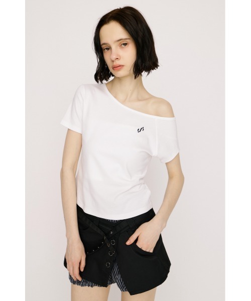 SLY(スライ)の「ONE SHOULDER S. TOPS ワンショルダーエスドットトップス 春服 夏服(Tシャツ/カットソー・レディース・レッド/ネイビー/ブラック/オフホワイト/ライトイエロー・FREE)」の9枚目の写真
