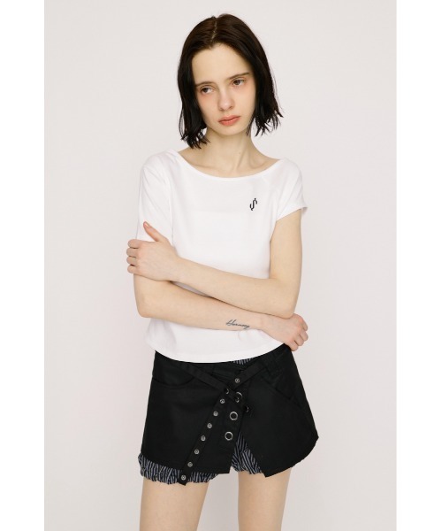 SLY(スライ)の「ONE SHOULDER S. TOPS ワンショルダーエスドットトップス 春服 夏服(Tシャツ/カットソー・レディース・レッド/ネイビー/ブラック/オフホワイト/ライトイエロー・FREE)」の10枚目の写真