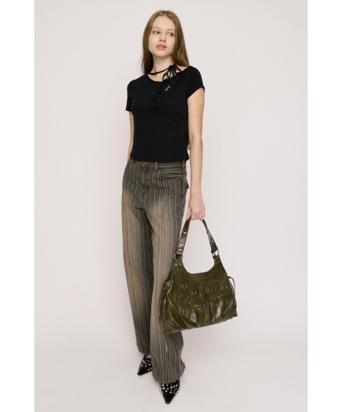 SLY(スライ)の「ONE SHOULDER S. TOPS ワンショルダーエスドットトップス 春服 夏服(Tシャツ/カットソー・レディース・レッド/ネイビー/ブラック/オフホワイト/ライトイエロー・FREE)」の12枚目の写真