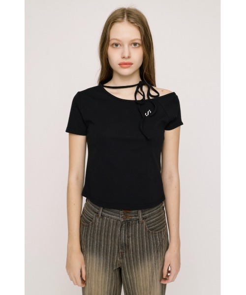 SLY(スライ)の「ONE SHOULDER S. TOPS ワンショルダーエスドットトップス 春服 夏服(Tシャツ/カットソー・レディース・レッド/ネイビー/ブラック/オフホワイト/ライトイエロー・FREE)」の15枚目の写真