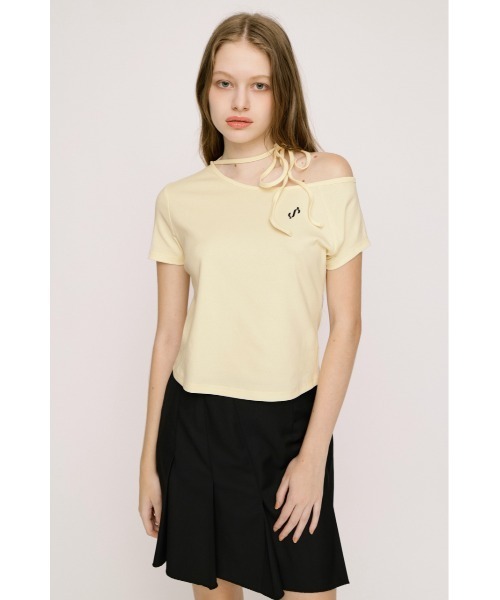 SLY(スライ)の「ONE SHOULDER S. TOPS ワンショルダーエスドットトップス 春服 夏服(Tシャツ/カットソー・レディース・レッド/ネイビー/ブラック/オフホワイト/ライトイエロー・FREE)」の21枚目の写真