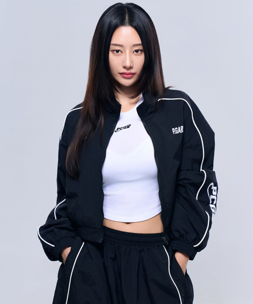PHYSICAL GARMENTS（フィジカルガーメンツ）の「P5035 ウーマンパイピングウィンドブレーカークロップジャケット[ブラック]（ナイロンジャケット・レディース・ブラック・FREE）」の6枚目の写真
