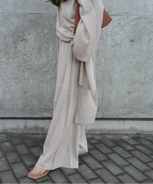 LAULEN(ローレン)の「sheer knit pants /シアーニットパンツ(その他パンツ・レディース・ベージュ/アイボリー/チャコールグレー・FREE)」の1枚目の写真