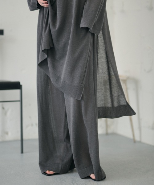 LAULEN(ローレン)の「sheer knit pants /シアーニットパンツ(その他パンツ・レディース・ベージュ/アイボリー/チャコールグレー・FREE)」の3枚目の写真