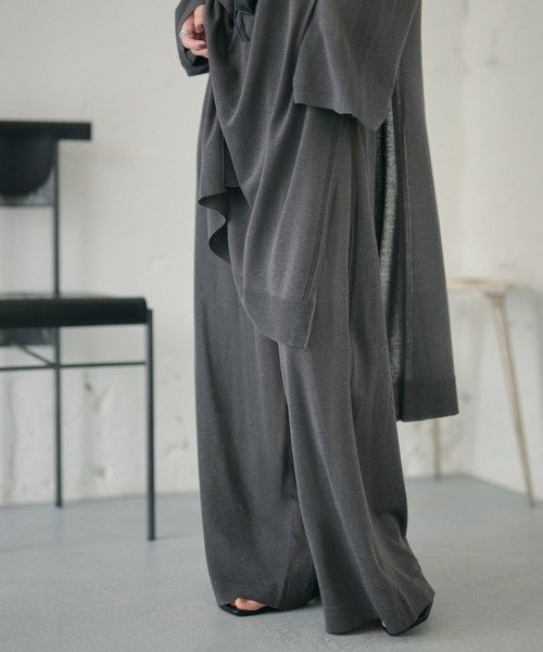 LAULEN(ローレン)の「sheer knit pants /シアーニットパンツ(その他パンツ・レディース・ベージュ/アイボリー/チャコールグレー・FREE)」の5枚目の写真
