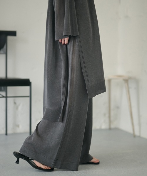 LAULEN(ローレン)の「sheer knit pants /シアーニットパンツ(その他パンツ・レディース・ベージュ/アイボリー/チャコールグレー・FREE)」の10枚目の写真