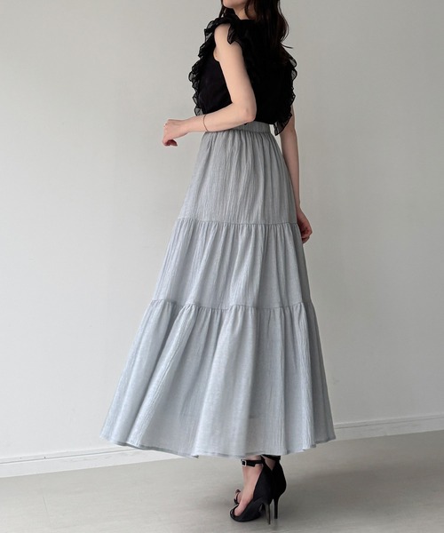 junoah(ジュノア)の「楊柳ティアードスカート(スカート・レディース・ホワイト/ピンク/ブルーグレー・SMALL/MEDIUM/LARGE)」の8枚目の写真
