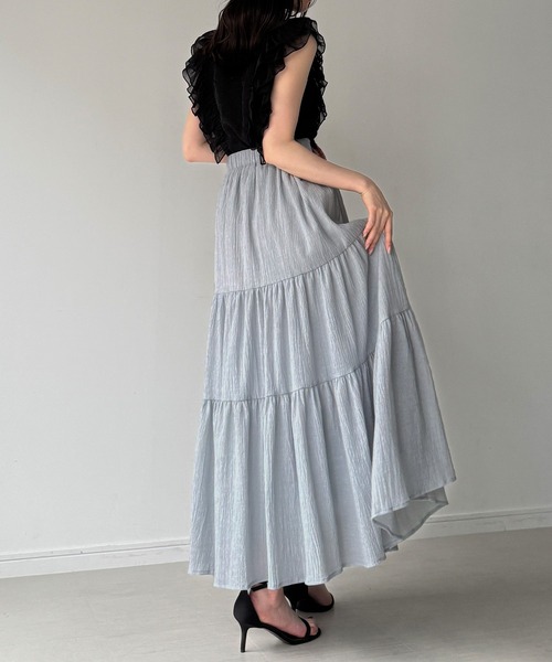 junoah(ジュノア)の「楊柳ティアードスカート(スカート・レディース・ホワイト/ピンク/ブルーグレー・SMALL/MEDIUM/LARGE)」の9枚目の写真