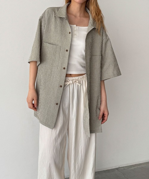 CANAL JEAN(キャナルジーン)の「choice_cnl サッカーチェックシャツ(シャツ/ブラウス・レディース・カーキ・ONE SIZE)」の1枚目の写真