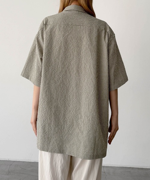 CANAL JEAN(キャナルジーン)の「choice_cnl サッカーチェックシャツ(シャツ/ブラウス・レディース・カーキ・ONE SIZE)」の3枚目の写真