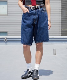 デニムパンツ（ブルー・ネイビー/青色系・ハーフ・ひざ丈