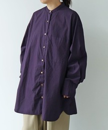 コットンキャッチワッシャーmoe sleeves back ribbon ブラウス