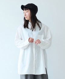 yuni | コットンキャッチワッシャーmoe sleeves back ribbon ブラウス(シャツ/ブラウス)
