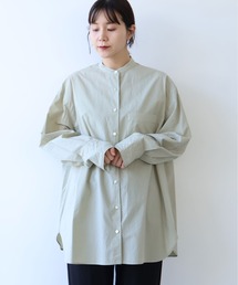 コットンキャッチワッシャーmoe sleeves back ribbon ブラウス