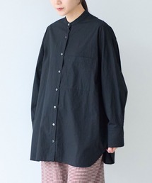 コットンキャッチワッシャーmoe sleeves back ribbon ブラウス