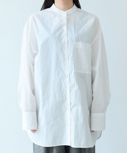 yuni(ユニ )の「コットンキャッチワッシャーmoe sleeves back ribbon ブラウス(シャツ/ブラウス・レディース・ホワイト/グリーン/ブラック・FREE)」の21枚目の写真