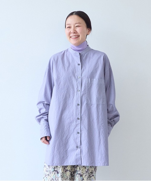 yuni(ユニ )の「コットンキャッチワッシャーmoe sleeves back ribbon ブラウス(シャツ/ブラウス・レディース・ホワイト/グリーン/ブラック・FREE)」の8枚目の写真