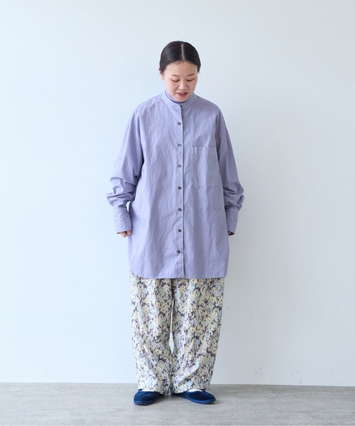 yuni(ユニ )の「コットンキャッチワッシャーmoe sleeves back ribbon ブラウス(シャツ/ブラウス・レディース・ホワイト/グリーン/ブラック・FREE)」の4枚目の写真