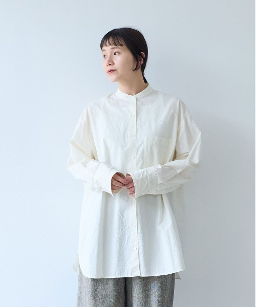 yuni(ユニ )の「コットンキャッチワッシャーmoe sleeves back ribbon ブラウス(シャツ/ブラウス・レディース・ホワイト/グリーン/ブラック・FREE)」の17枚目の写真