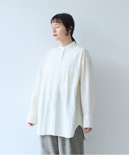 yuni(ユニ )の「コットンキャッチワッシャーmoe sleeves back ribbon ブラウス(シャツ/ブラウス・レディース・ホワイト/グリーン/ブラック・FREE)」の18枚目の写真