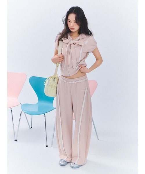 FURFUR(ファーファー)の「【WEB・一部店舗限定カラー】スウェットワイドパンツ(その他パンツ・レディース・クリーム/ネイビー/ピンク/グレー・F)」の9枚目の写真