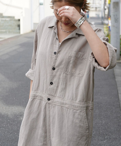 JOURNAL STANDARD LUXE(ジャーナルスタンダード ラックス)の「【HTS】COTTON LINEN OVERALLS(つなぎ/オールインワン・レディース・ベージュ・46)」の2枚目の写真