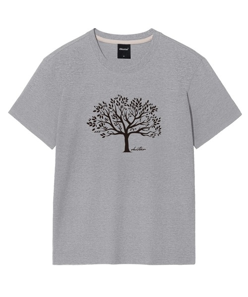 OKSTAR（オクスター）の「木の半袖（Tシャツ/カットソー・レディース・ホワイト/グレー/ネイビー/ダークグリーン/ブラック/ダークブルー/クリーム/ライトグレー/ライトベージュ/ダークグレー/カーキ・SMALL/MEDIUM/LARGE/X-LARGE/2XL/3XL/4XL）」の4枚目の写真