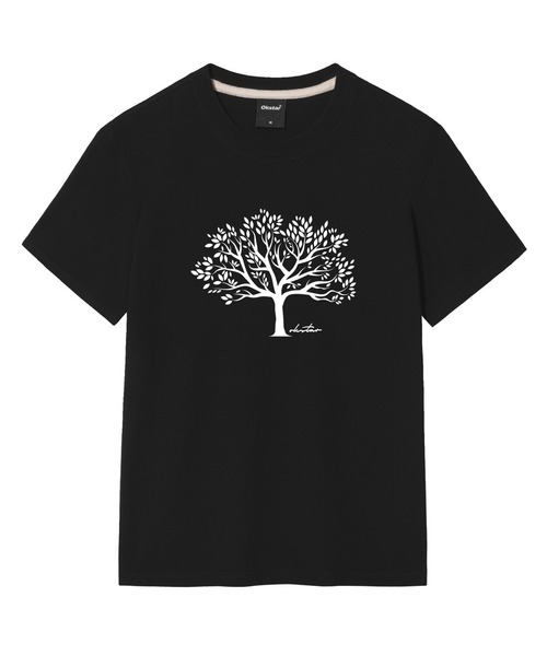 OKSTAR（オクスター）の「木の半袖（Tシャツ/カットソー・レディース・ホワイト/グレー/ネイビー/ダークグリーン/ブラック/ダークブルー/クリーム/ライトグレー/ライトベージュ/ダークグレー/カーキ・SMALL/MEDIUM/LARGE/X-LARGE/2XL/3XL/4XL）」の2枚目の写真