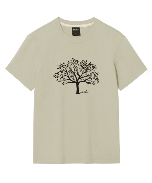 OKSTAR（オクスター）の「木の半袖（Tシャツ/カットソー・レディース・ホワイト/グレー/ネイビー/ダークグリーン/ブラック/ダークブルー/クリーム/ライトグレー/ライトベージュ/ダークグレー/カーキ・SMALL/MEDIUM/LARGE/X-LARGE/2XL/3XL/4XL）」の12枚目の写真