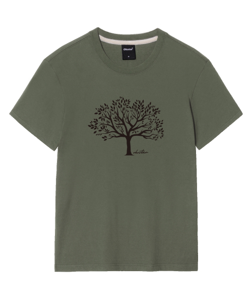 OKSTAR（オクスター）の「木の半袖（Tシャツ/カットソー・レディース・ホワイト/グレー/ネイビー/ダークグリーン/ブラック/ダークブルー/クリーム/ライトグレー/ライトベージュ/ダークグレー/カーキ・SMALL/MEDIUM/LARGE/X-LARGE/2XL/3XL/4XL）」の14枚目の写真