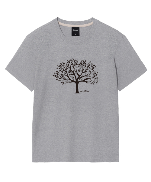 OKSTAR（オクスター）の「木の半袖（Tシャツ/カットソー・レディース・ホワイト/グレー/ネイビー/ダークグリーン/ブラック/ダークブルー/クリーム/ライトグレー/ライトベージュ/ダークグレー/カーキ・SMALL/MEDIUM/LARGE/X-LARGE/2XL/3XL/4XL）」の16枚目の写真