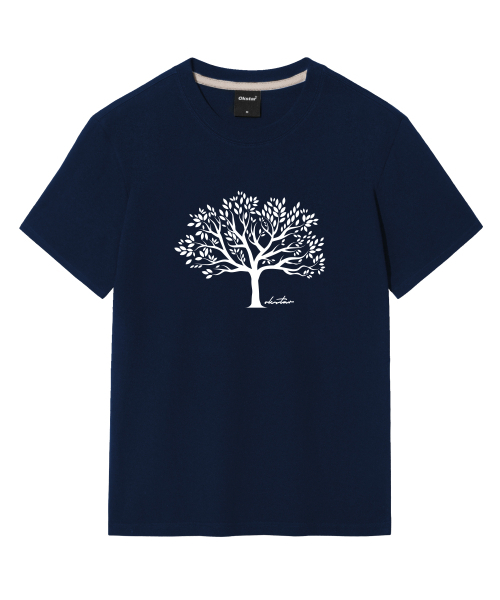 OKSTAR（オクスター）の「木の半袖（Tシャツ/カットソー・レディース・ホワイト/グレー/ネイビー/ダークグリーン/ブラック/ダークブルー/クリーム/ライトグレー/ライトベージュ/ダークグレー/カーキ・SMALL/MEDIUM/LARGE/X-LARGE/2XL/3XL/4XL）」の17枚目の写真