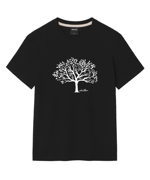 OKSTAR（オクスター）の「木の半袖（Tシャツ/カットソー・レディース・ホワイト/グレー/ネイビー/ダークグリーン/ブラック/ダークブルー/クリーム/ライトグレー/ライトベージュ/ダークグレー/カーキ・SMALL/MEDIUM/LARGE/X-LARGE/2XL/3XL/4XL）」の19枚目の写真