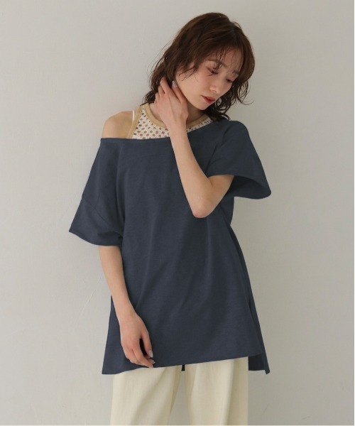 CLEIO(クレイオ)の「【CLEIO】2WAYオフショルダープルオーバー 2WAY OFF-SHOULDER PULLOVER(Tシャツ/カットソー・レディース・ネイビー/ブラウン/グレー/ピンク・FREE)」の3枚目の写真