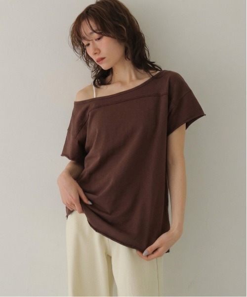 CLEIO(クレイオ)の「【CLEIO】2WAYオフショルダープルオーバー 2WAY OFF-SHOULDER PULLOVER(Tシャツ/カットソー・レディース・ネイビー/ブラウン/グレー/ピンク・FREE)」の2枚目の写真
