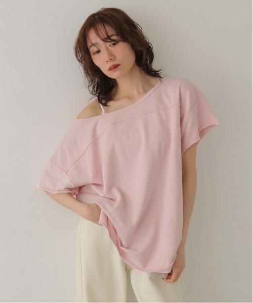 CLEIO(クレイオ)の「【CLEIO】2WAYオフショルダープルオーバー 2WAY OFF-SHOULDER PULLOVER(Tシャツ/カットソー・レディース・ネイビー/ブラウン/グレー/ピンク・FREE)」の4枚目の写真