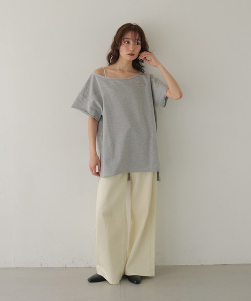 CLEIO(クレイオ)の「【CLEIO】2WAYオフショルダープルオーバー 2WAY OFF-SHOULDER PULLOVER(Tシャツ/カットソー・レディース・ネイビー/ブラウン/グレー/ピンク・FREE)」の14枚目の写真