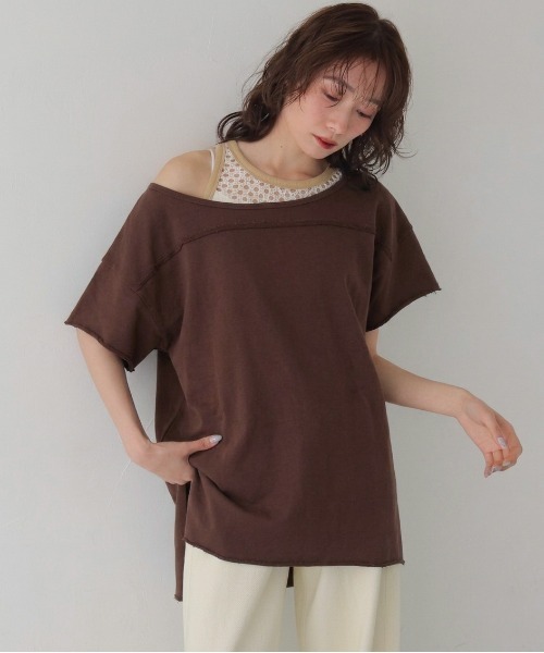 CLEIO(クレイオ)の「【CLEIO】2WAYオフショルダープルオーバー 2WAY OFF-SHOULDER PULLOVER(Tシャツ/カットソー・レディース・ネイビー/ブラウン/グレー/ピンク・FREE)」の19枚目の写真