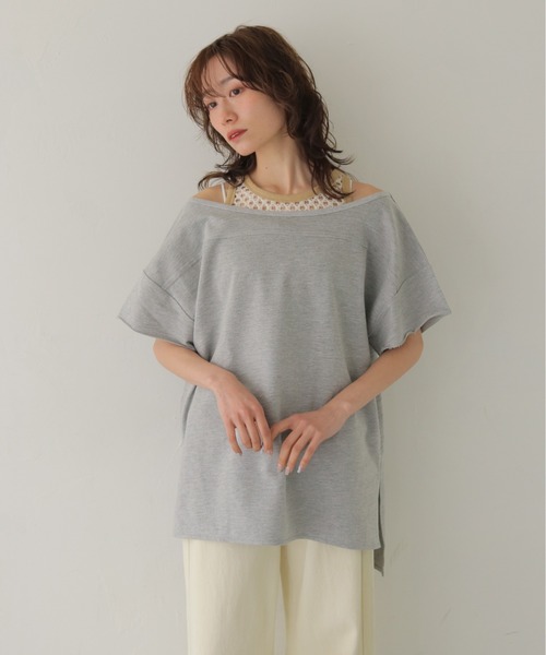 CLEIO(クレイオ)の「【CLEIO】2WAYオフショルダープルオーバー 2WAY OFF-SHOULDER PULLOVER(Tシャツ/カットソー・レディース・ネイビー/ブラウン/グレー/ピンク・FREE)」の12枚目の写真