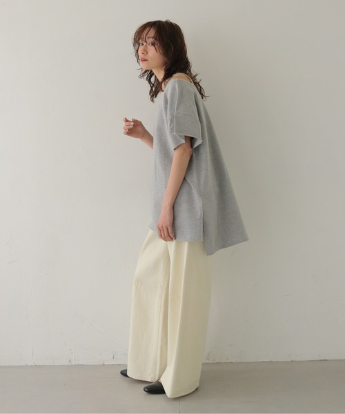 CLEIO(クレイオ)の「【CLEIO】2WAYオフショルダープルオーバー 2WAY OFF-SHOULDER PULLOVER(Tシャツ/カットソー・レディース・ネイビー/ブラウン/グレー/ピンク・FREE)」の15枚目の写真