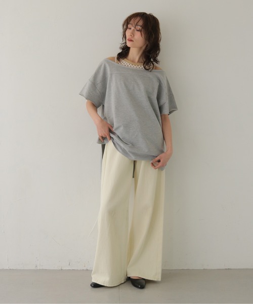 CLEIO(クレイオ)の「【CLEIO】2WAYオフショルダープルオーバー 2WAY OFF-SHOULDER PULLOVER(Tシャツ/カットソー・レディース・ネイビー/ブラウン/グレー/ピンク・FREE)」の16枚目の写真
