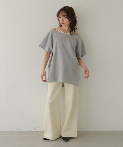 CLEIO(クレイオ)の「【CLEIO】2WAYオフショルダープルオーバー 2WAY OFF-SHOULDER PULLOVER(Tシャツ/カットソー・レディース・ネイビー/ブラウン/グレー/ピンク・FREE)」の17枚目の写真