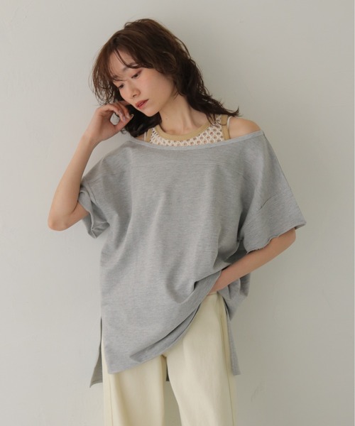 CLEIO(クレイオ)の「【CLEIO】2WAYオフショルダープルオーバー 2WAY OFF-SHOULDER PULLOVER(Tシャツ/カットソー・レディース・ネイビー/ブラウン/グレー/ピンク・FREE)」の9枚目の写真